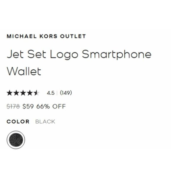 Michael Kors Black Jet Set Logo Smartphone Wallet :) - Picture 5 of 7
